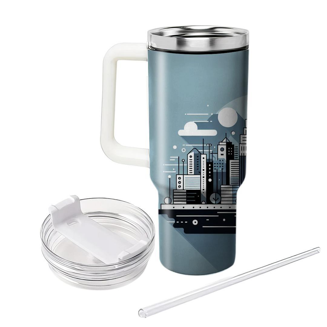 Stylized Urban Skyline  Insulated Tumblers