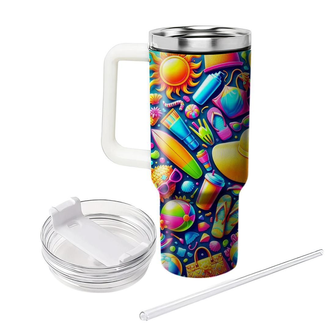 Neon Beach Vibes  Tumblers For Gifts