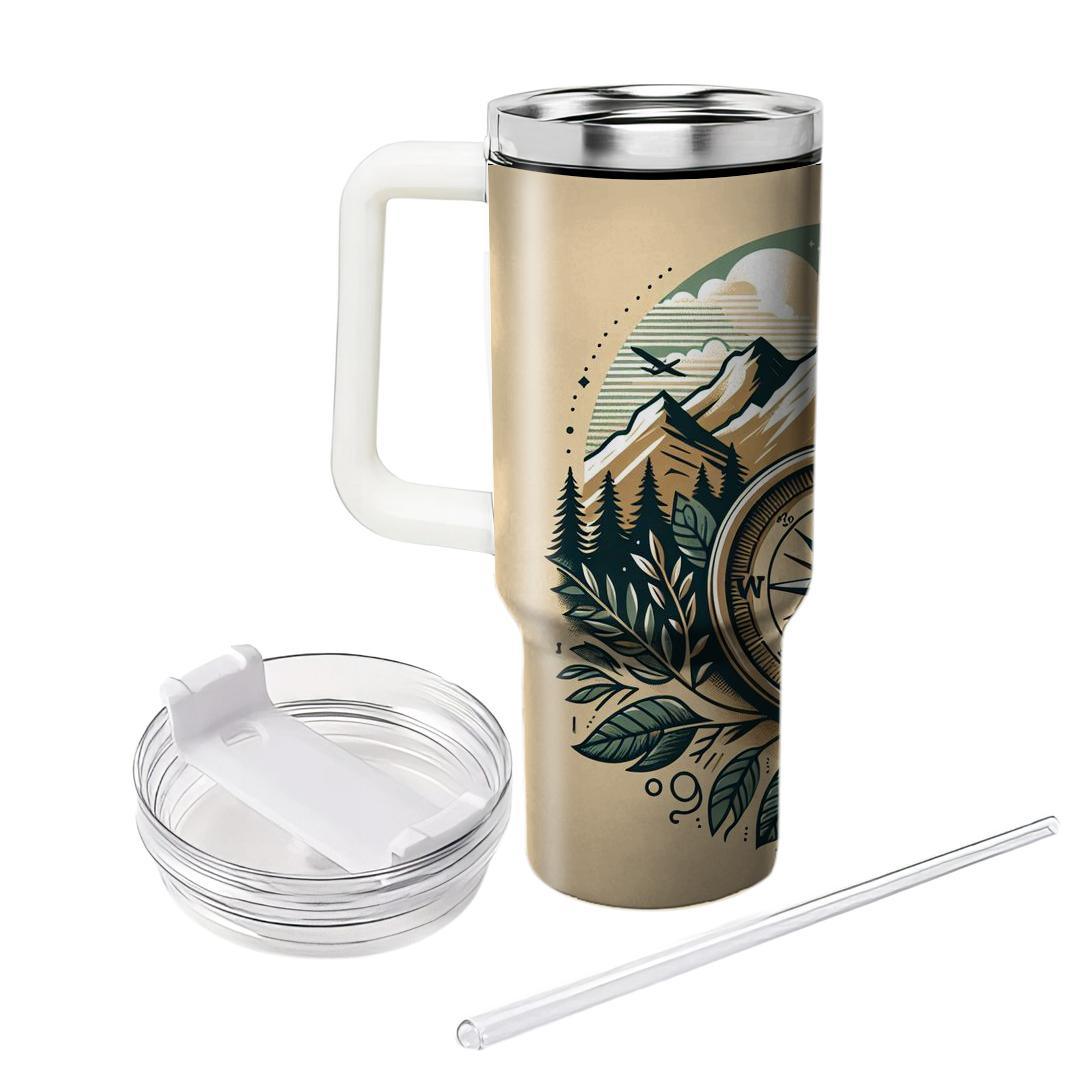 Adventure Awaits Compass  Travel Tumblers
