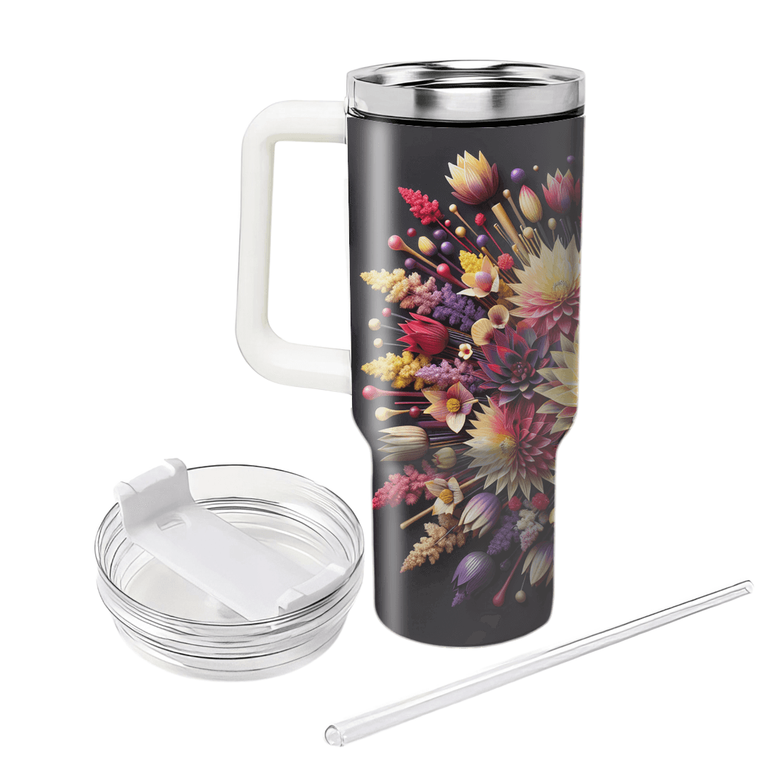 Radiant Floral Burst  Tumblers With Lids
