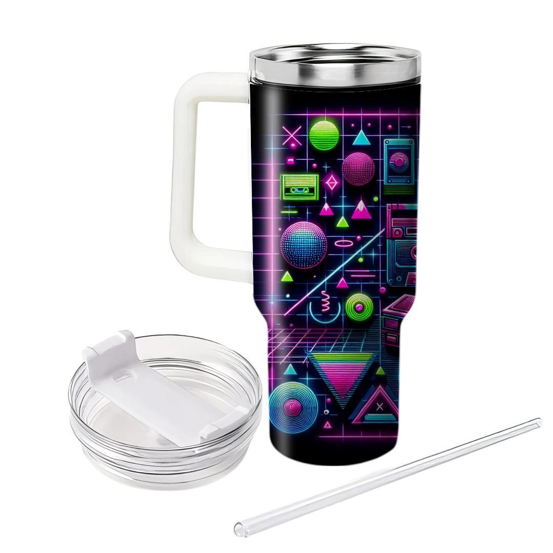 Neon Grid Harmony  Tumblers With Lids