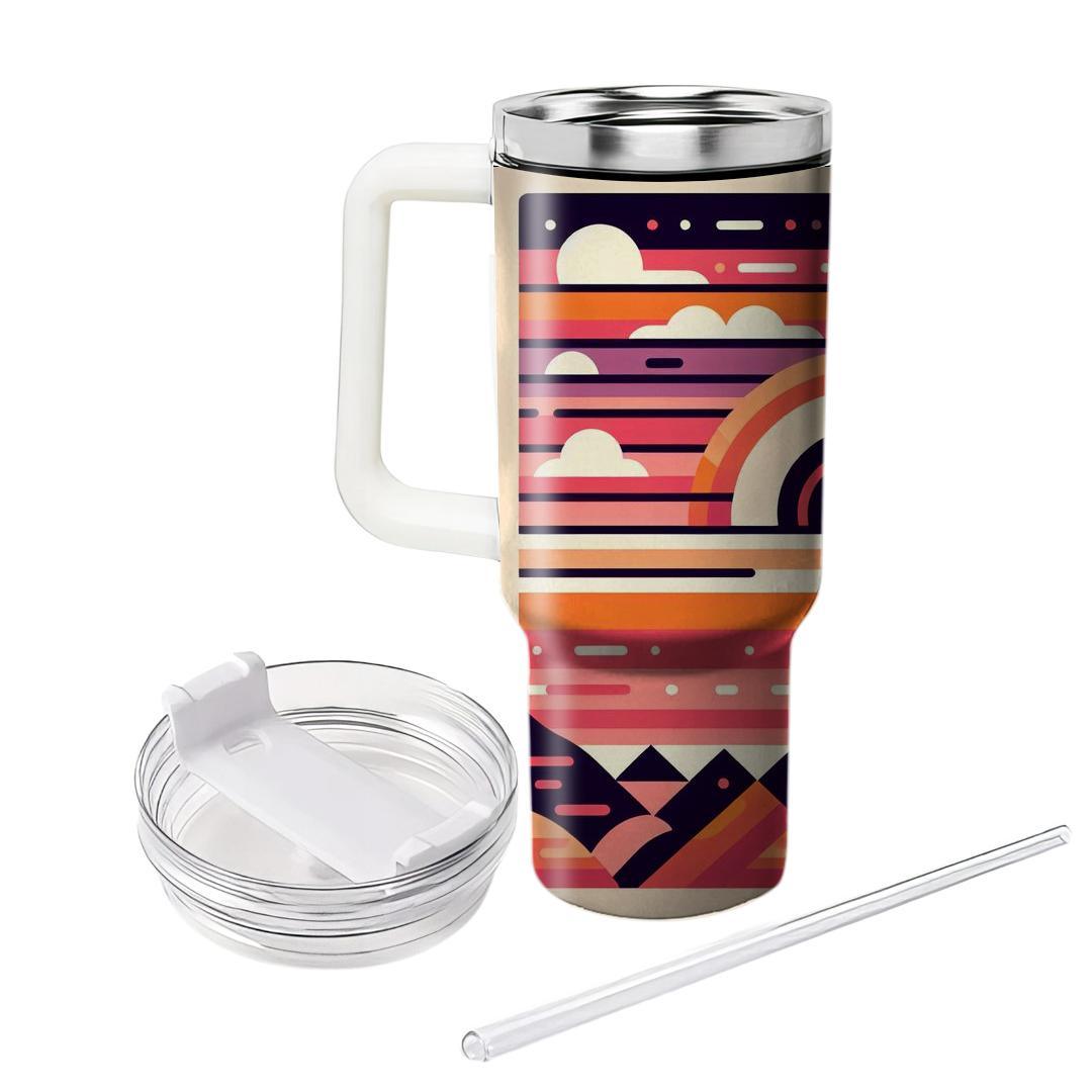 Geometric Sunset Horizon  Decorative Tumblers