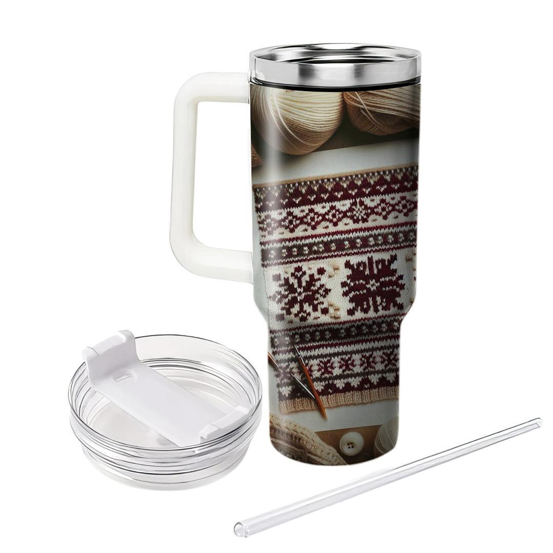Winter Cozy Sweater Pattern  Tumbler Cups
