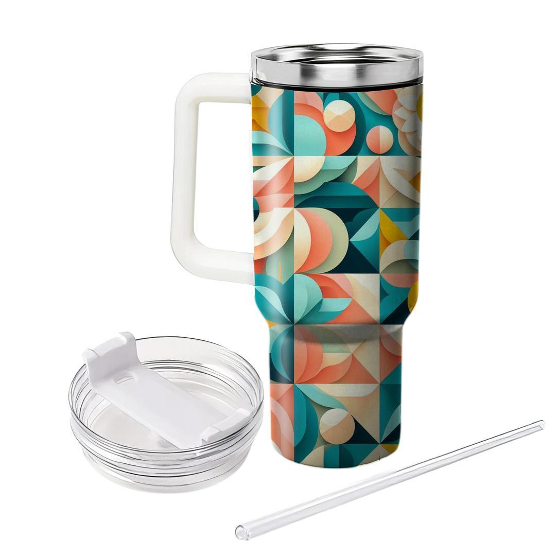 Playful Geometric Petals  Travel Tumblers