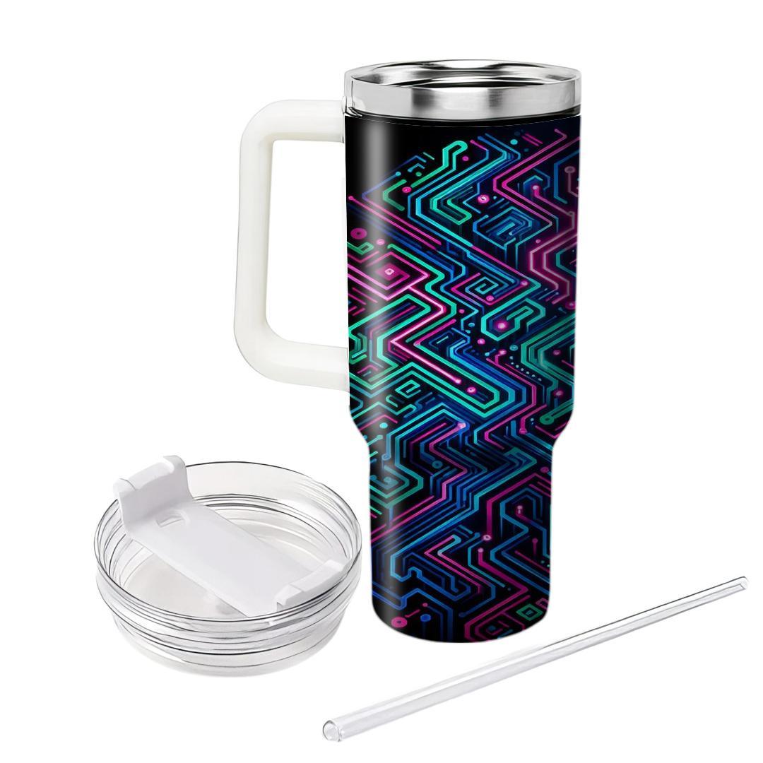 Neon Circuit Board  Unique Tumblers