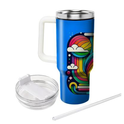80s Retro Rainbow  Personalized Tumblers