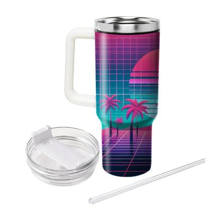 Retro Synthwave Oasis  Personalized Tumblers
