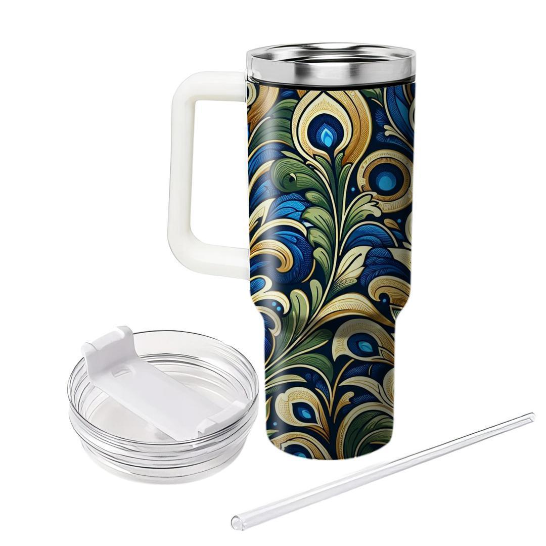 Symmetrical Peacock  Travel Tumblers
