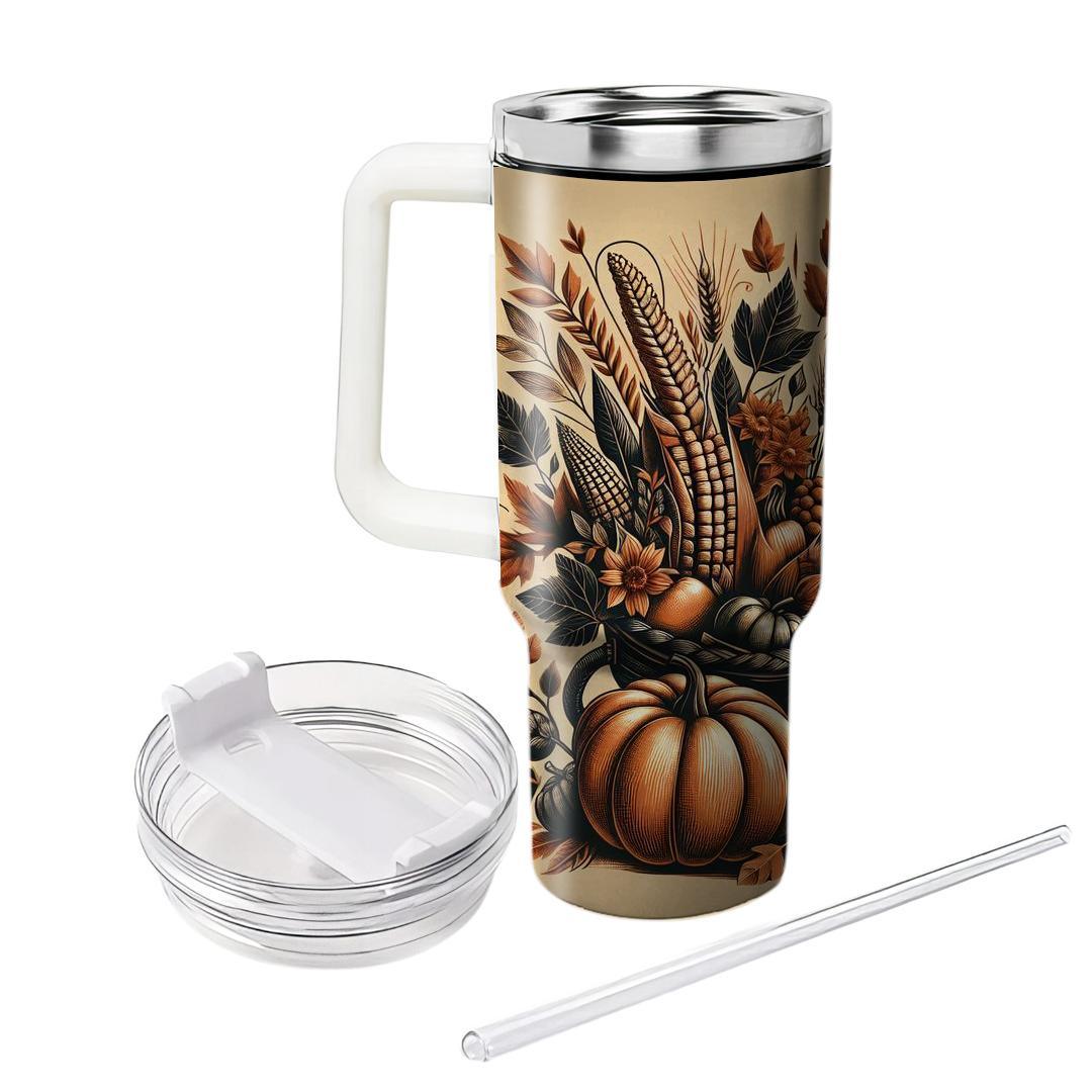Rhythms Of The Harvest - Thanksgiving  Tumblers With Lids