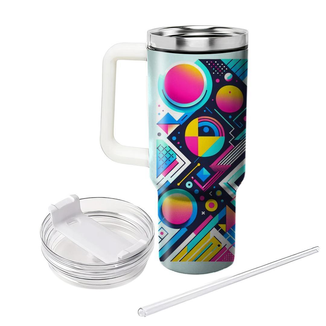 Abstract Neon Geometrics  Personalized Tumblers