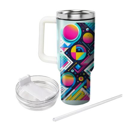 Abstract Neon Geometrics  Personalized Tumblers