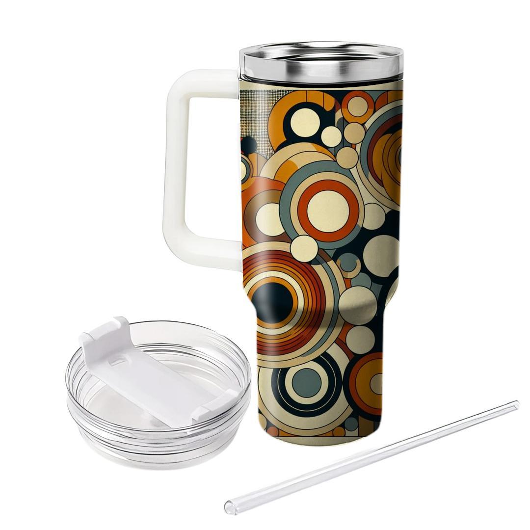 Retro Circular Pattern  Tumblers With Lids