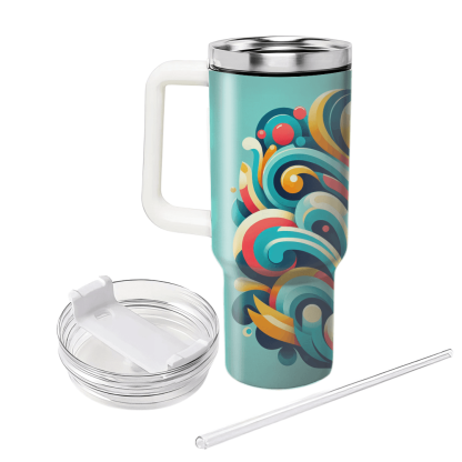 Colorful Abstract Swirls Personalized Tumblers