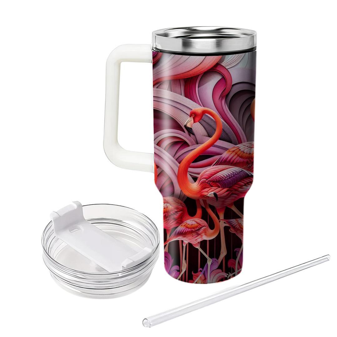Fanciful Flamingo Flamenco  Travel Tumblers