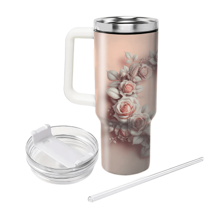 Elegant Rose Wreath  Tumblers With Lids
