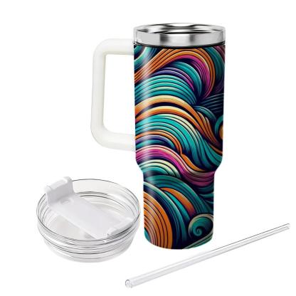 Retro Funky Wave  Travel Tumblers