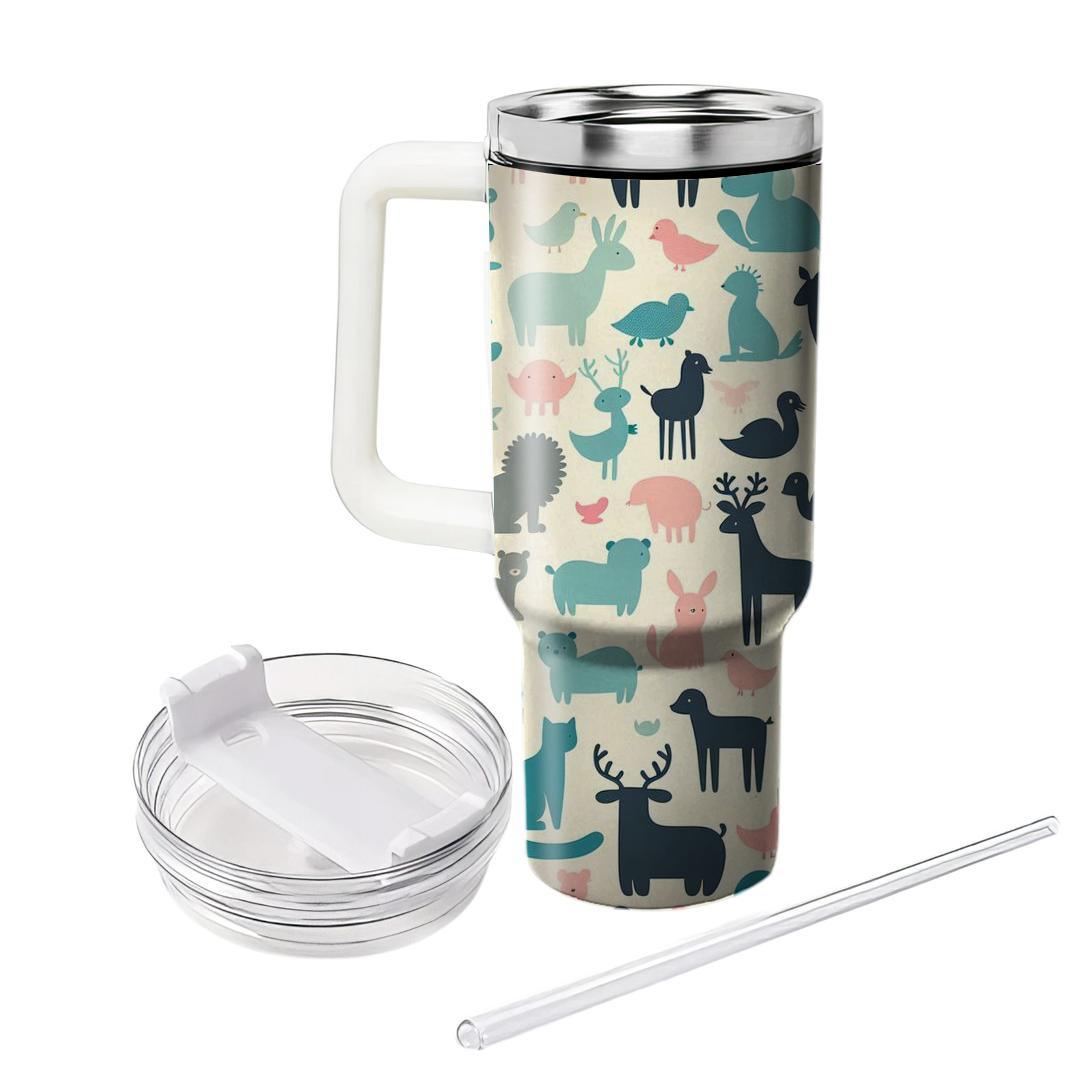 Playful Animal Silhouette  Insulated Tumblers