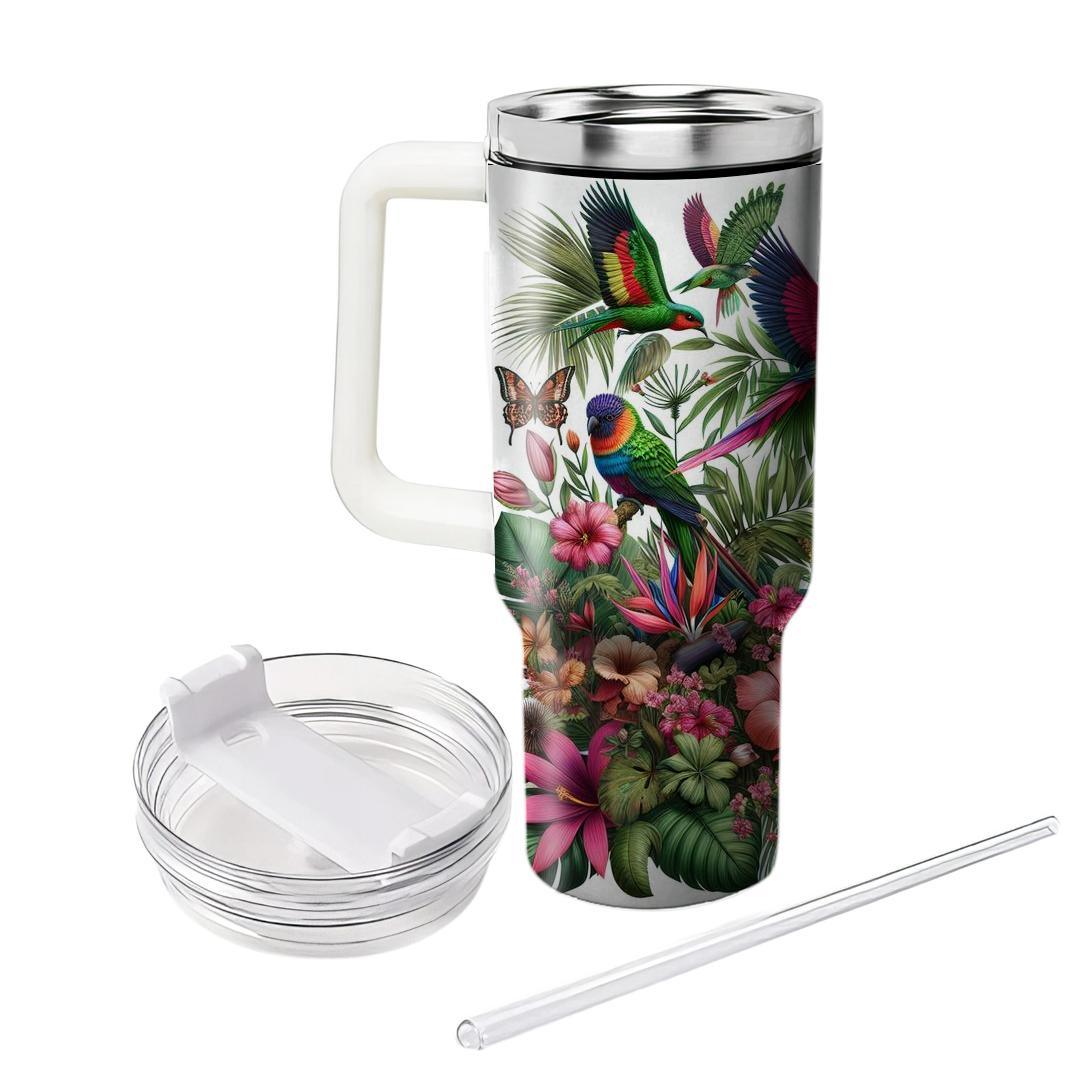 Vibrant Neon Jungle  Personalized Tumblers