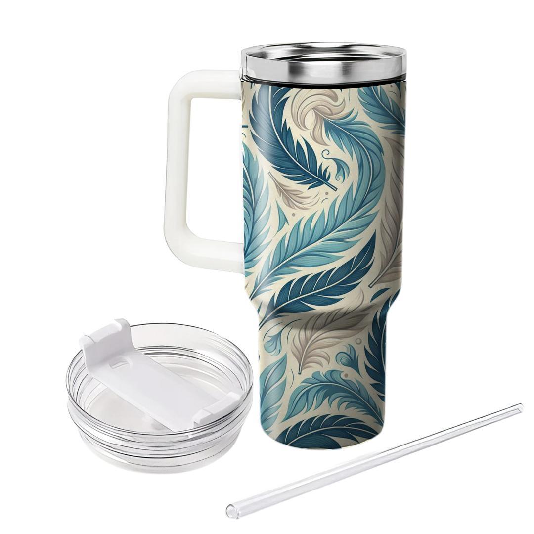 Delicate Feather Print  Custom Tumblers