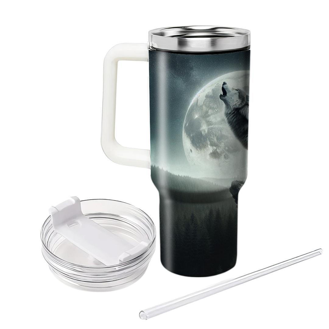 Velvet Wolf Howl  Travel Tumblers