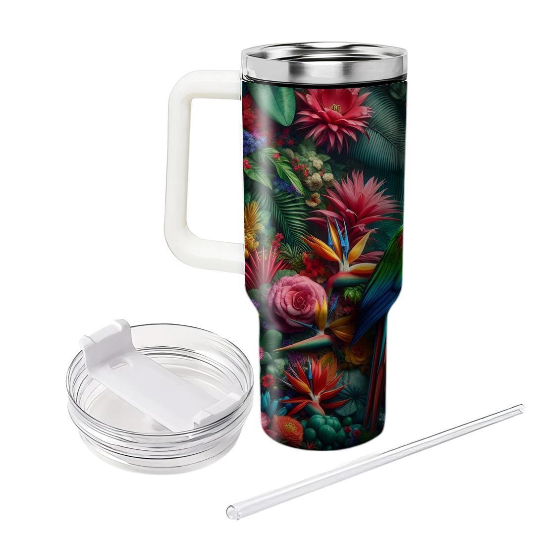 Vibrant Parrot Dance  Travel Tumblers