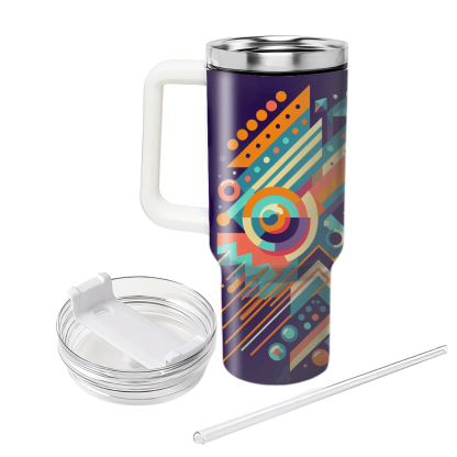 Vibrant 80s Geometric  Tumbler Cups