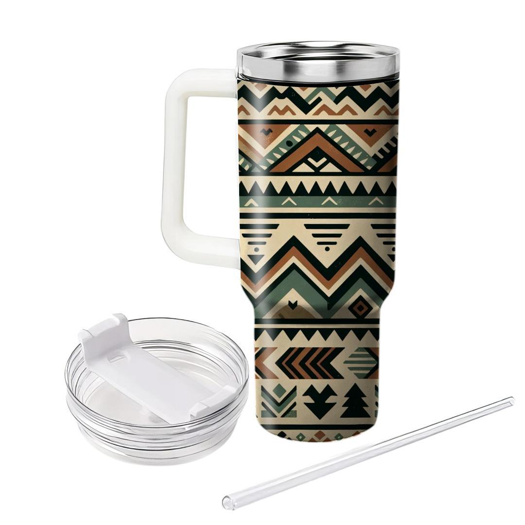 Rustic Tribal Chevron  Tumblers With Lids