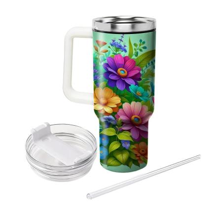 Colorful Garden Hummingbird  Tumblers With Lids