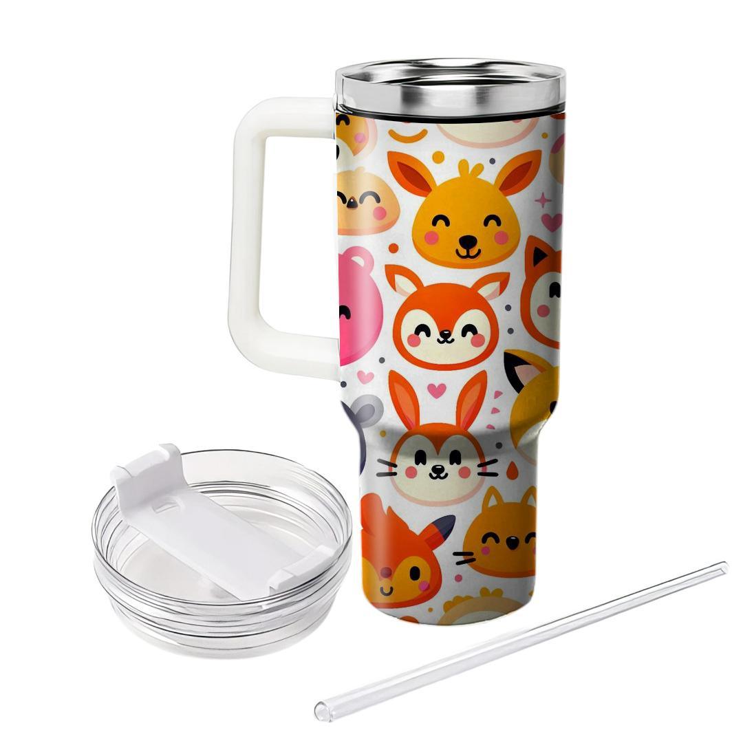 Cute Cartoon Animal Faces  Decorative Tumblers