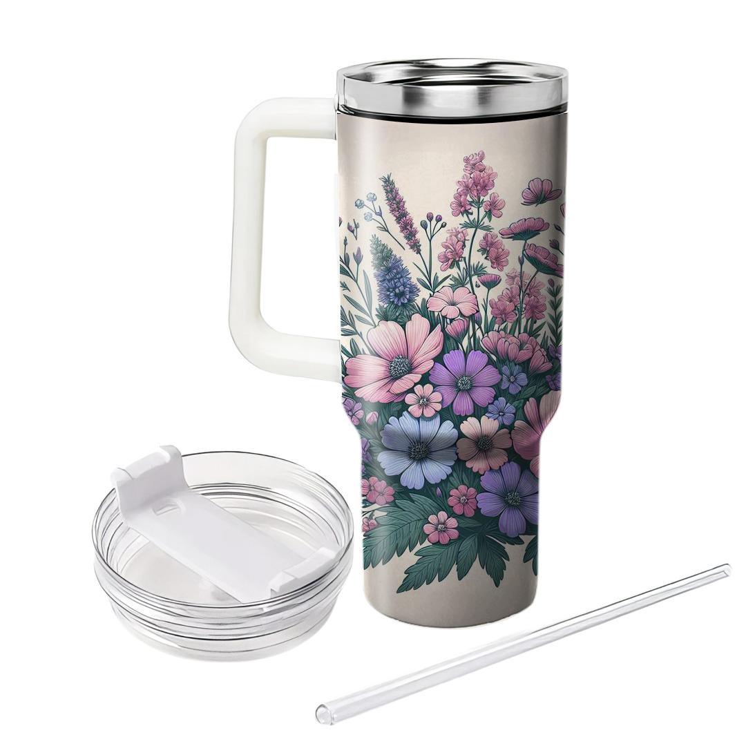 Dreamy Floral Garden  Tumblers With Lids