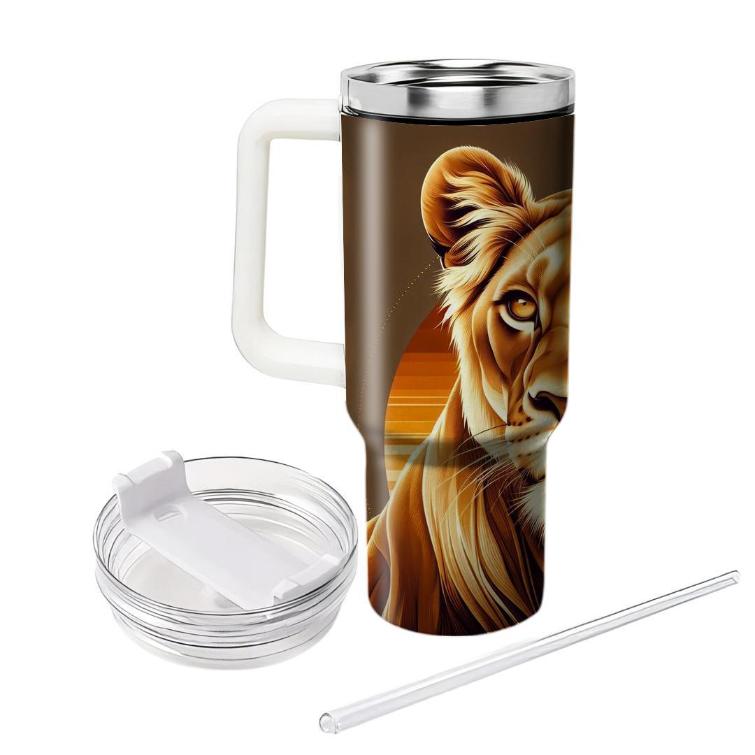 Fierce Lioness Gaze  Travel Tumblers