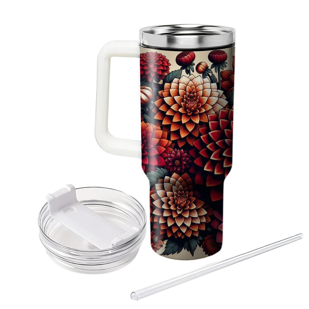 Majestic Dahlia Symphony  Unique Tumblers