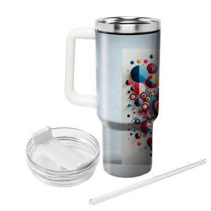 Abstract Geometry Fusion  Tumblers With Lids