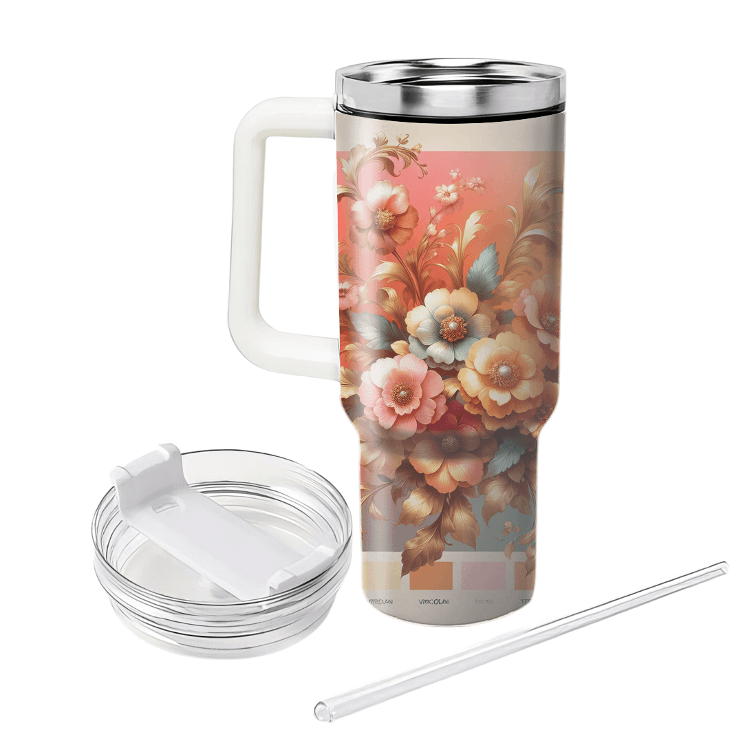 Floral Sunset Symphony  Custom Tumblers