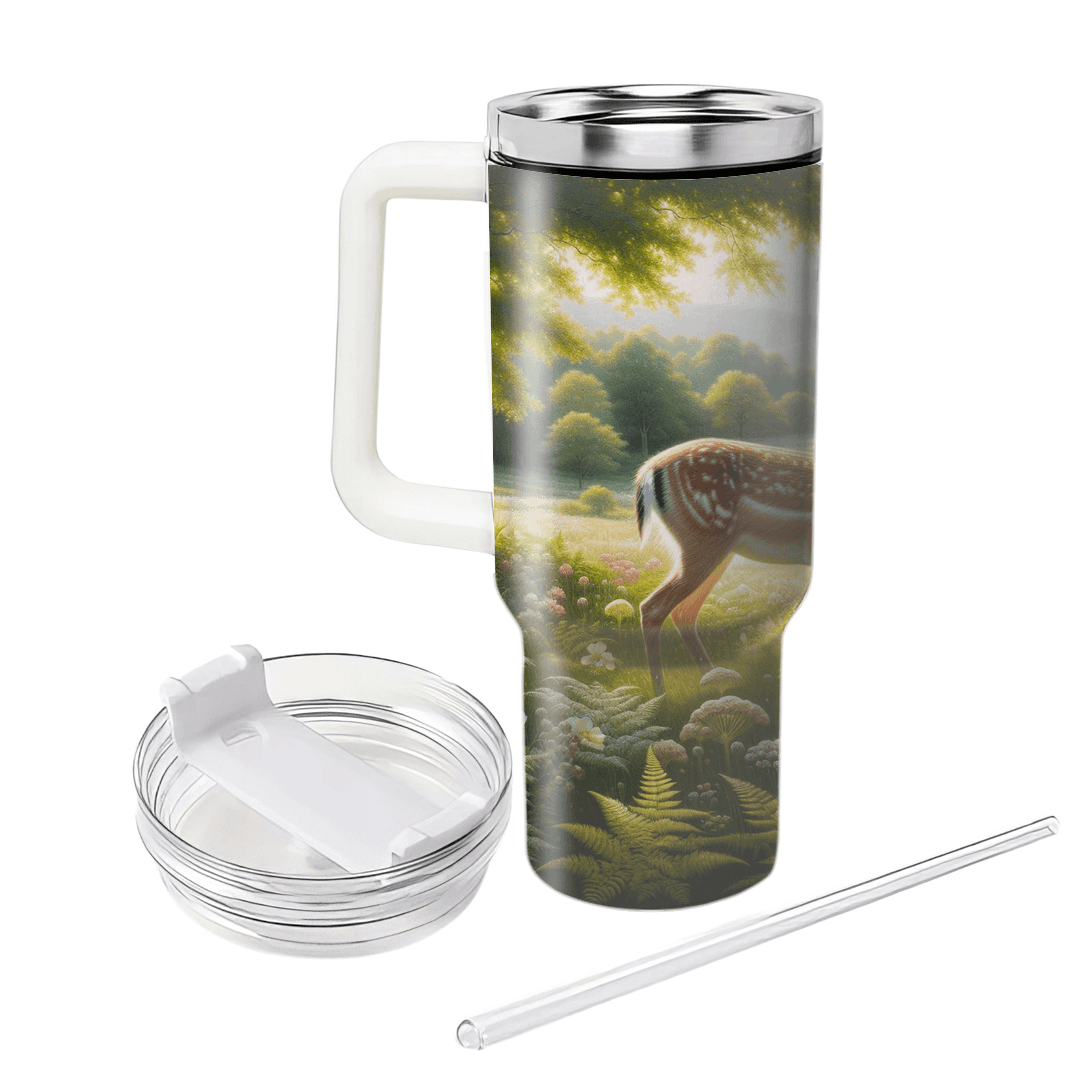 Gentle Deer In Meadow  Tumbler Cups