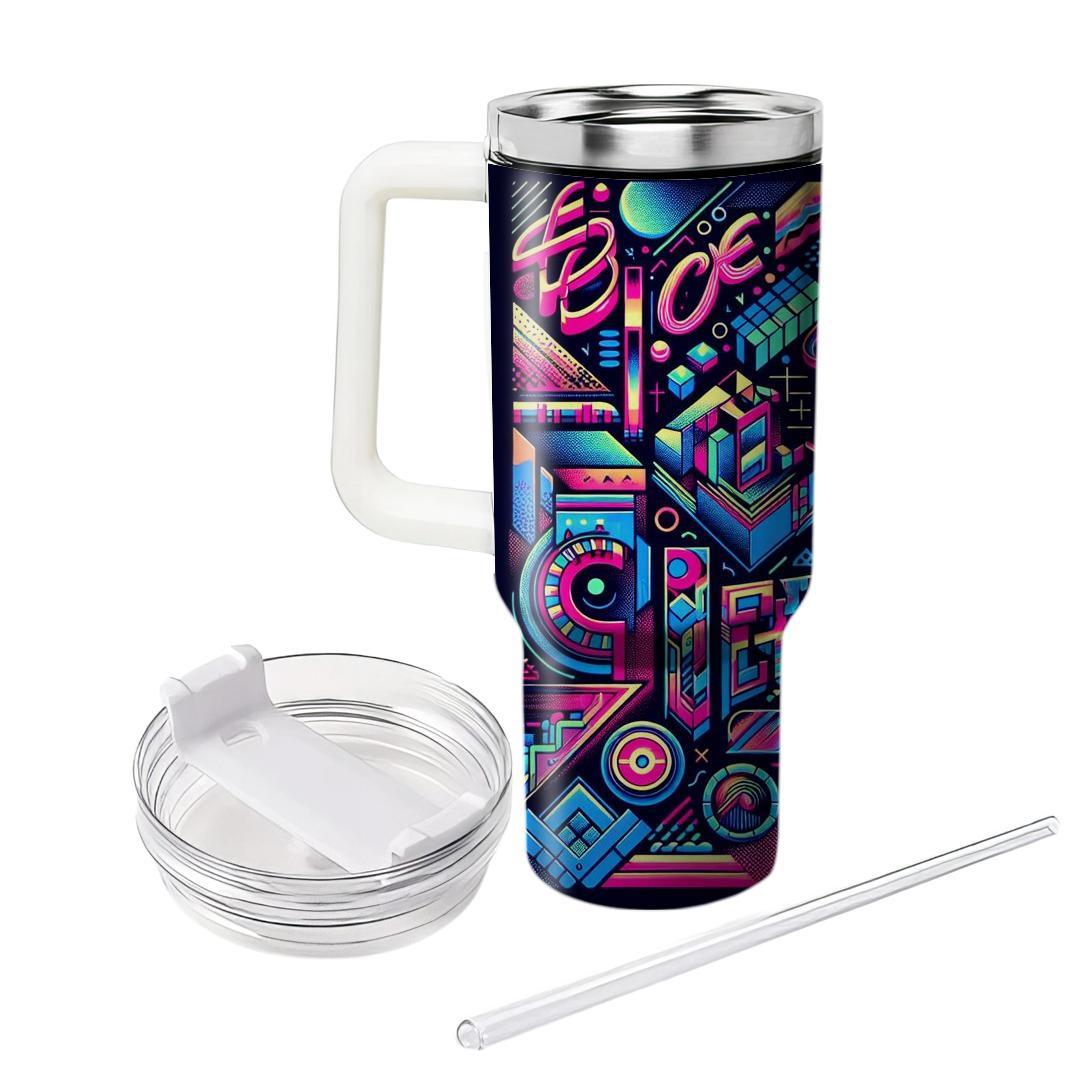 Wild 80s Graffiti  Personalized Tumblers