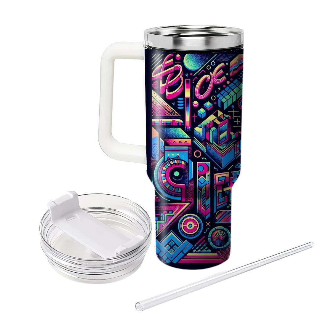 Wild 80s Graffiti  Personalized Tumblers