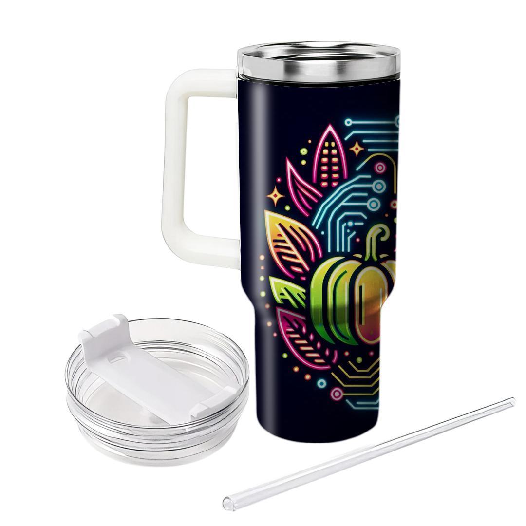 Digital Harvest - Futuristic Thanksgiving  Tumblers With Lids