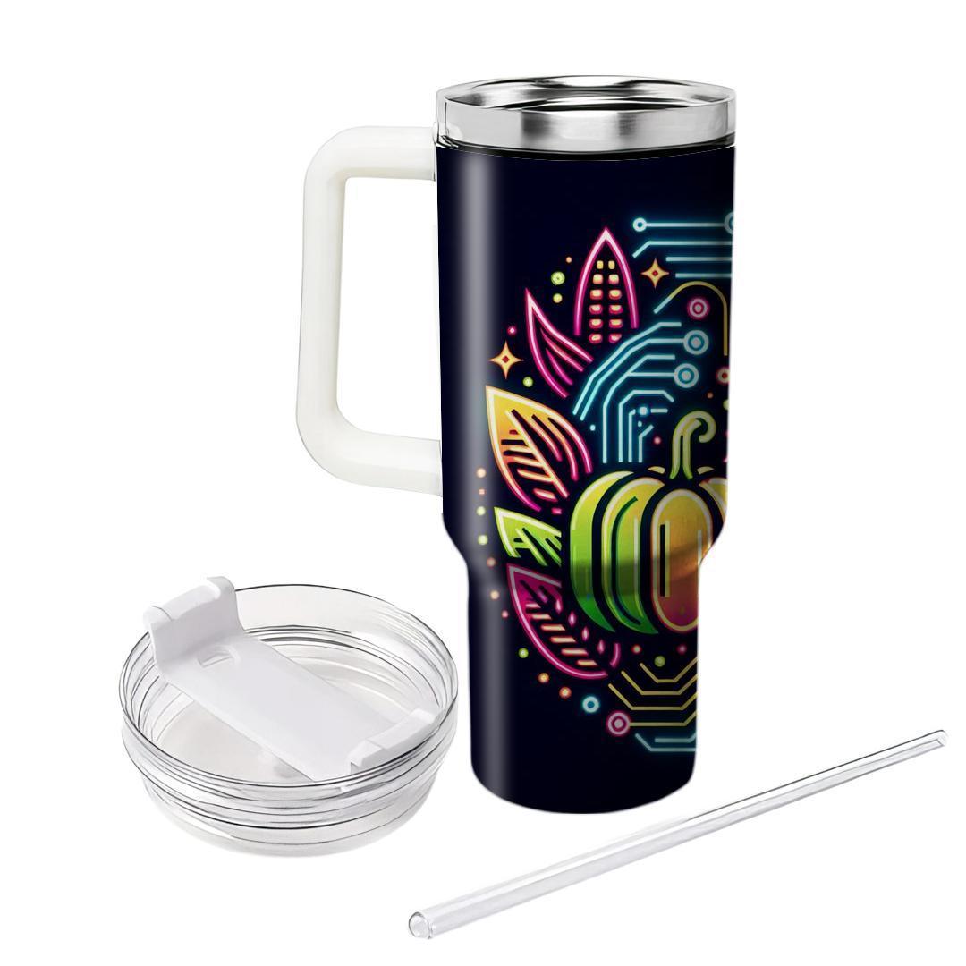 Digital Harvest - Futuristic Thanksgiving  Tumblers With Lids