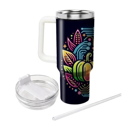 Digital Harvest - Futuristic Thanksgiving  Tumblers With Lids