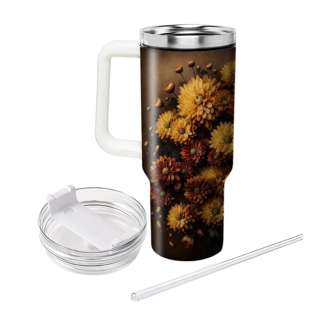 Golden Chrysanthemum  Unique Tumblers