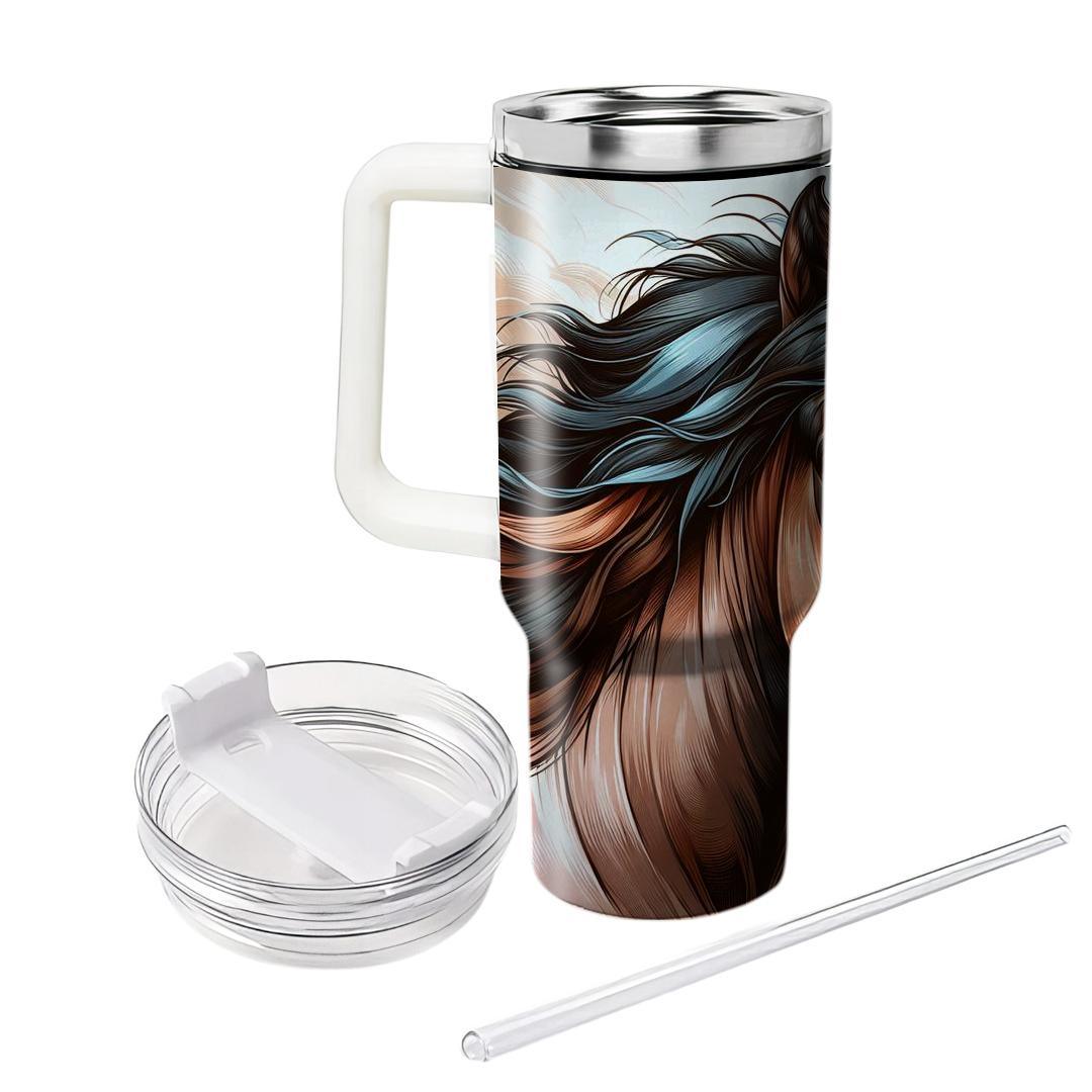 Artsy Horse Portrait  Travel Tumblers