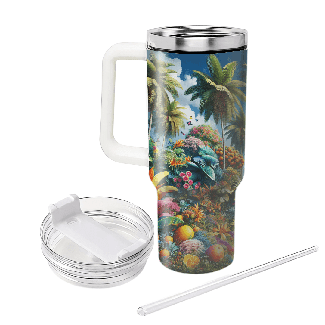 Summer Tropical Retreat  Personalized Tumblers