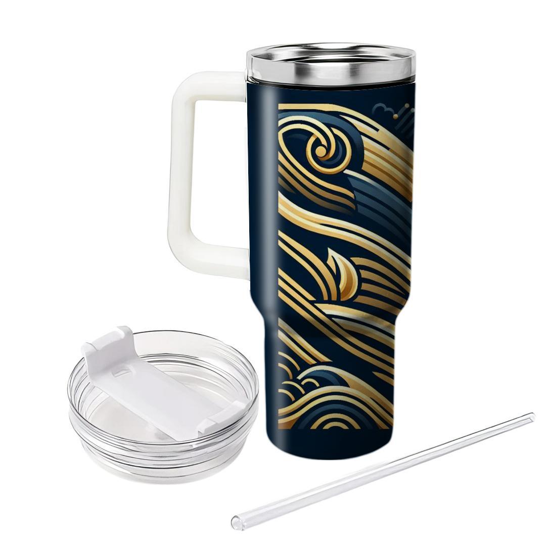 Elegant Art Deco Waves  Decorative Tumblers