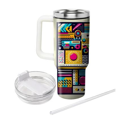 80s Colorful Patchwork  Personalized Tumblers