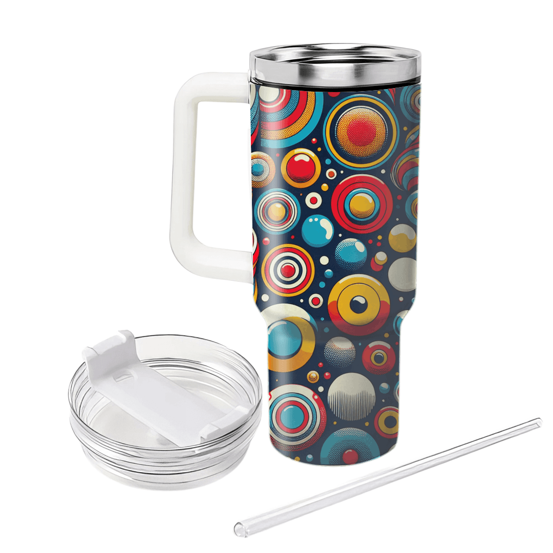 Energetic Patterned Circles Travel Tumblers