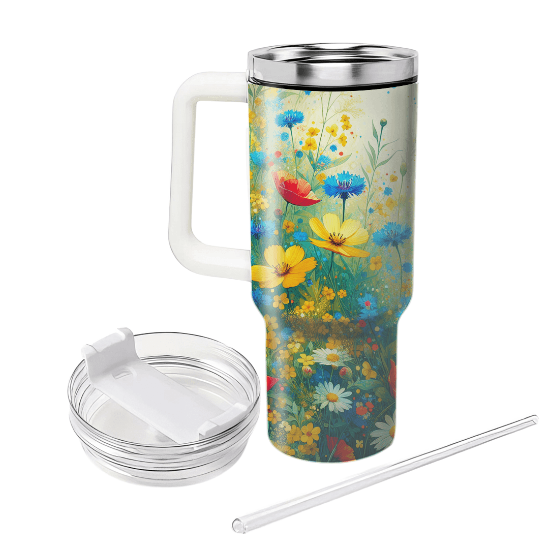 Floral Symphony  Tumblers With Lids