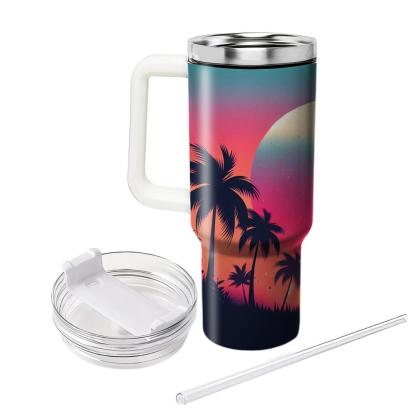 Vivid Sunset Silhouette  Personalized Tumblers