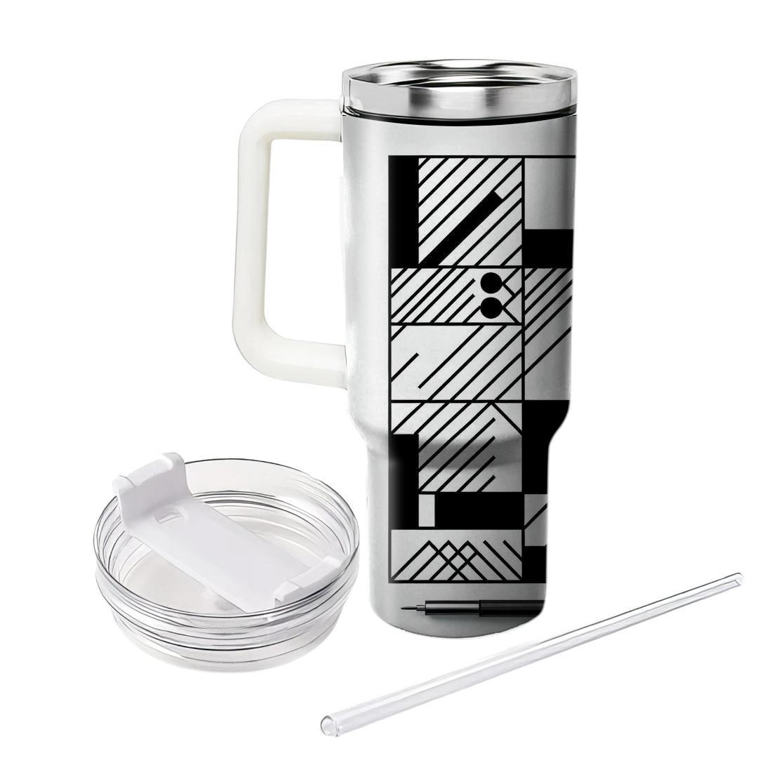 Minimalist Black And White Lines  Custom Tumblers