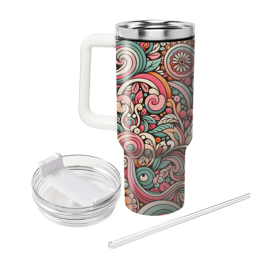 Retro Floral Paradise  Travel Tumblers